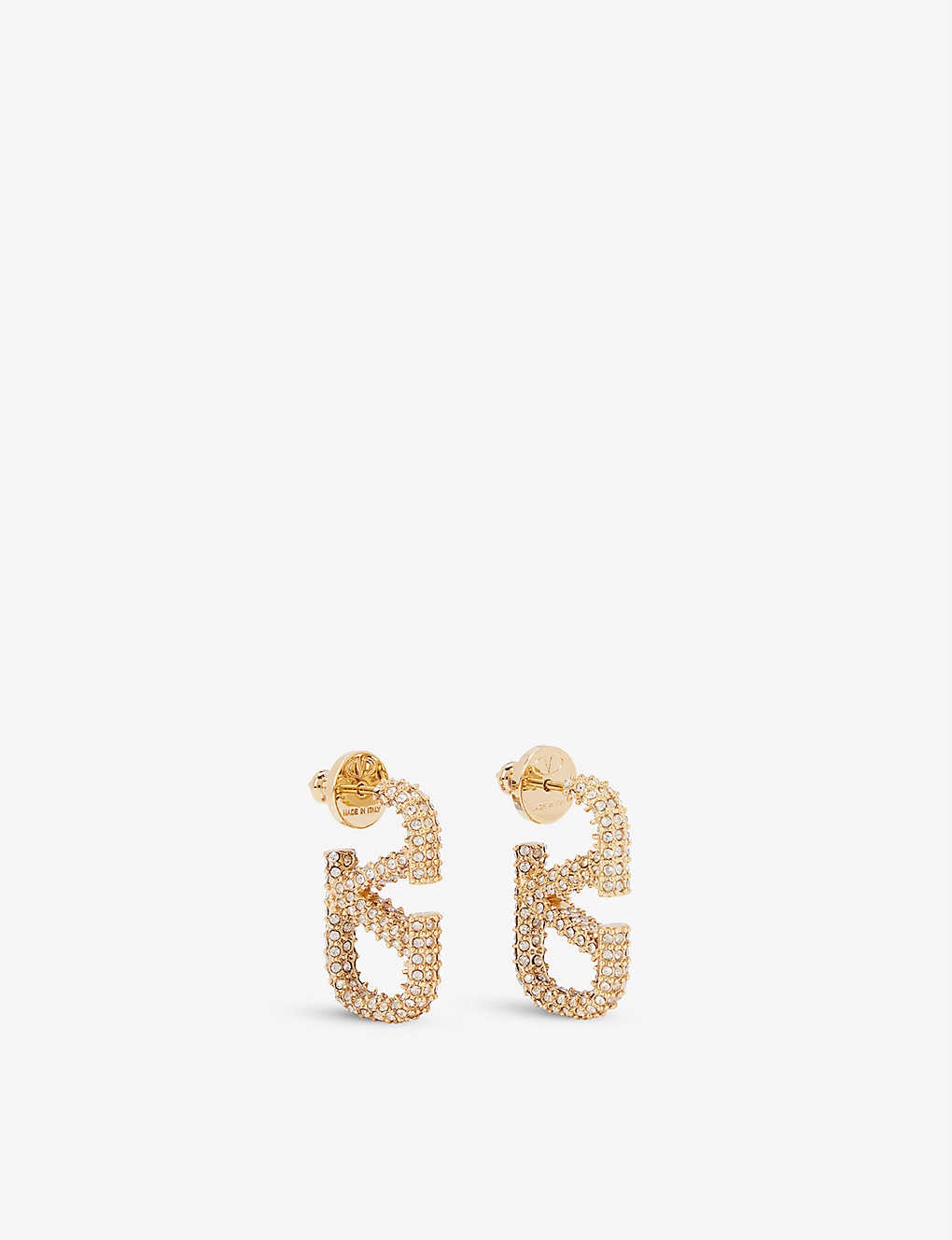 VLOGO gold-toned brass and rhinestones earrings - 1
