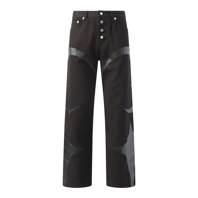 Thug Club TC Leather Washing Denim Pants in Black outlook