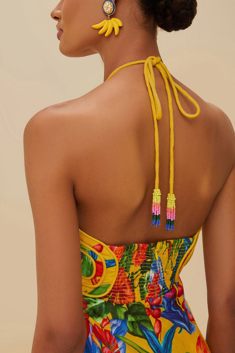 Bright Nature Yellow Mini Dress Sleeveless 4