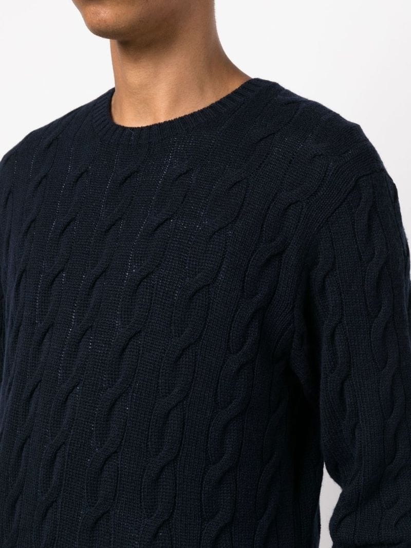 cable-knit crew neck sweater - 5