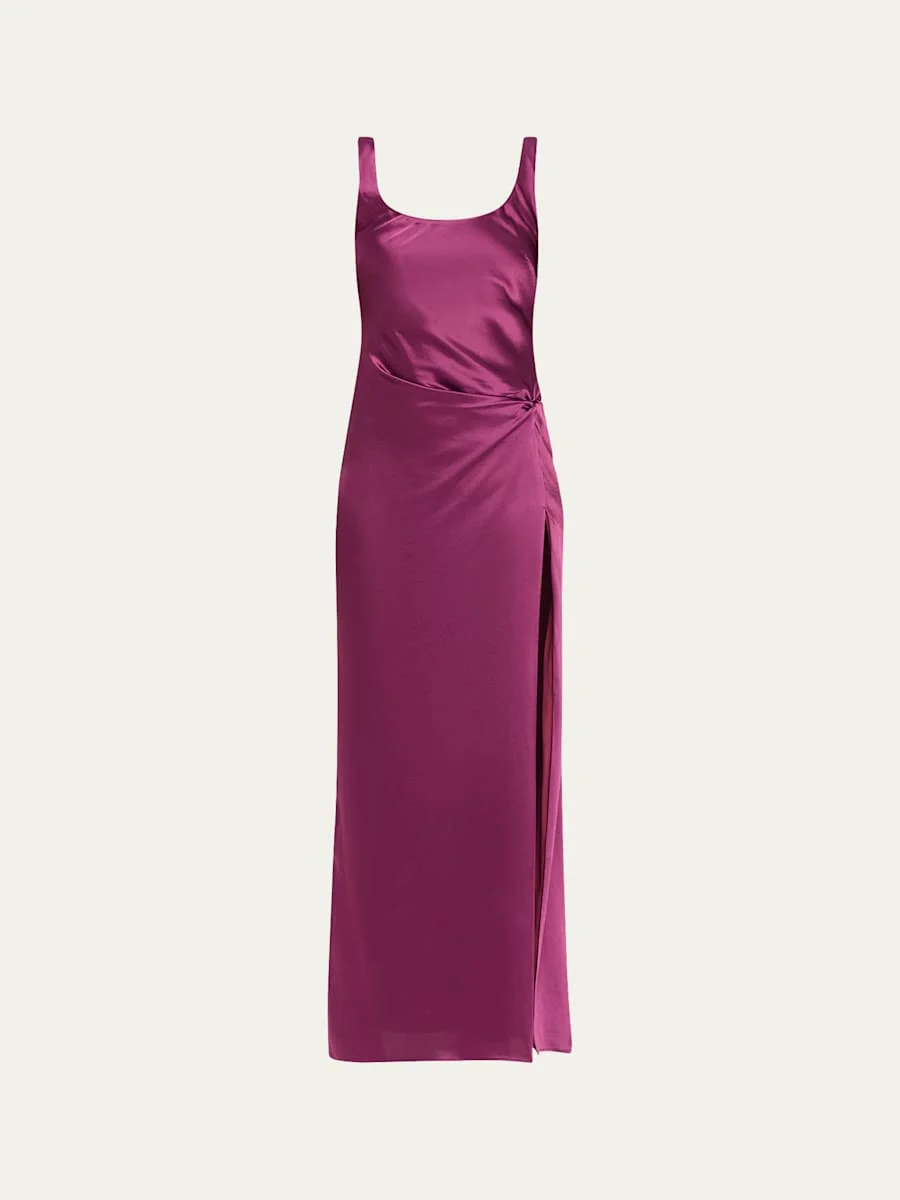Etta Satin Column Dress - 1