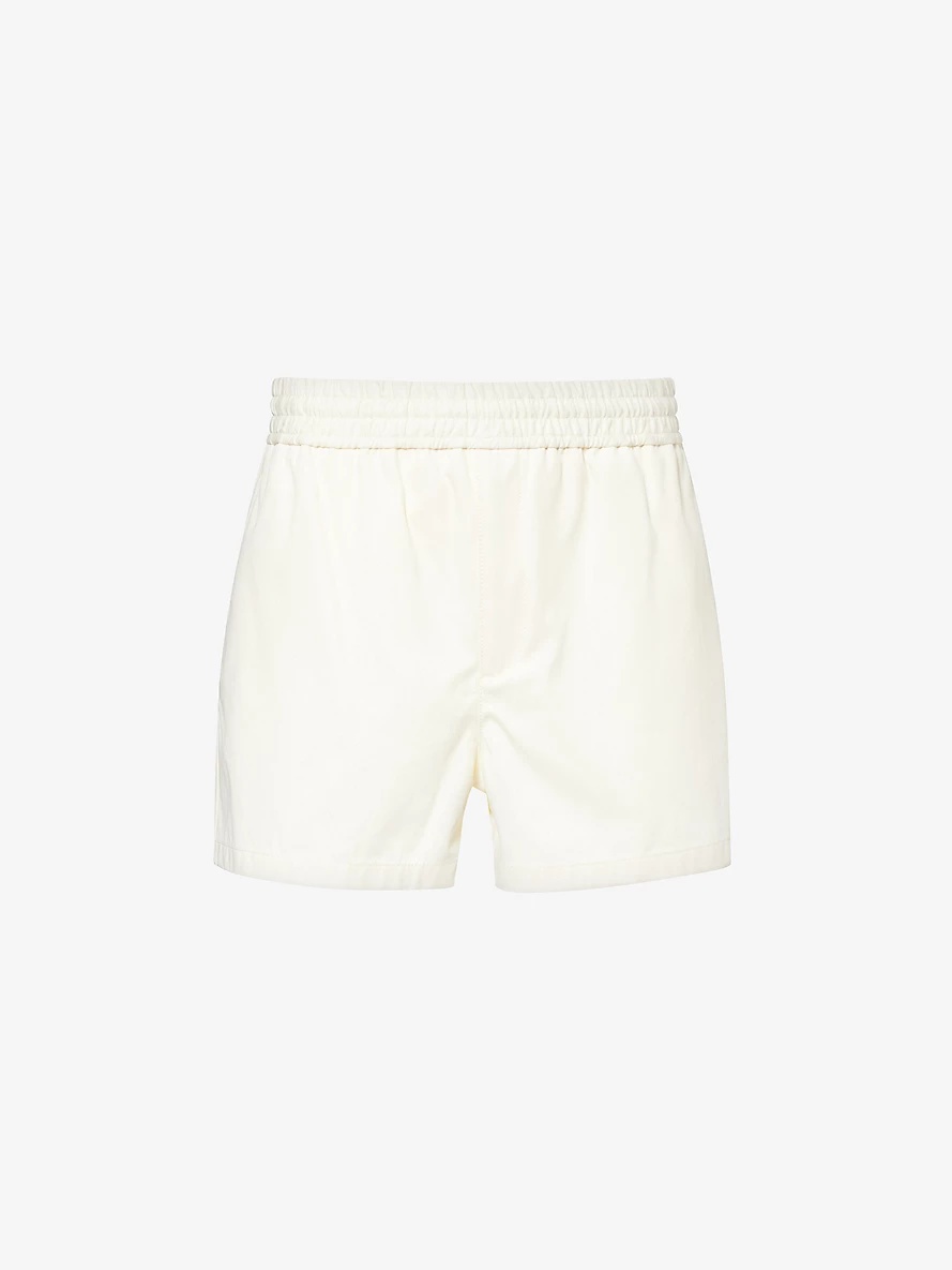 Elasticated-waist slip-pocket cotton-twill shorts - 1
