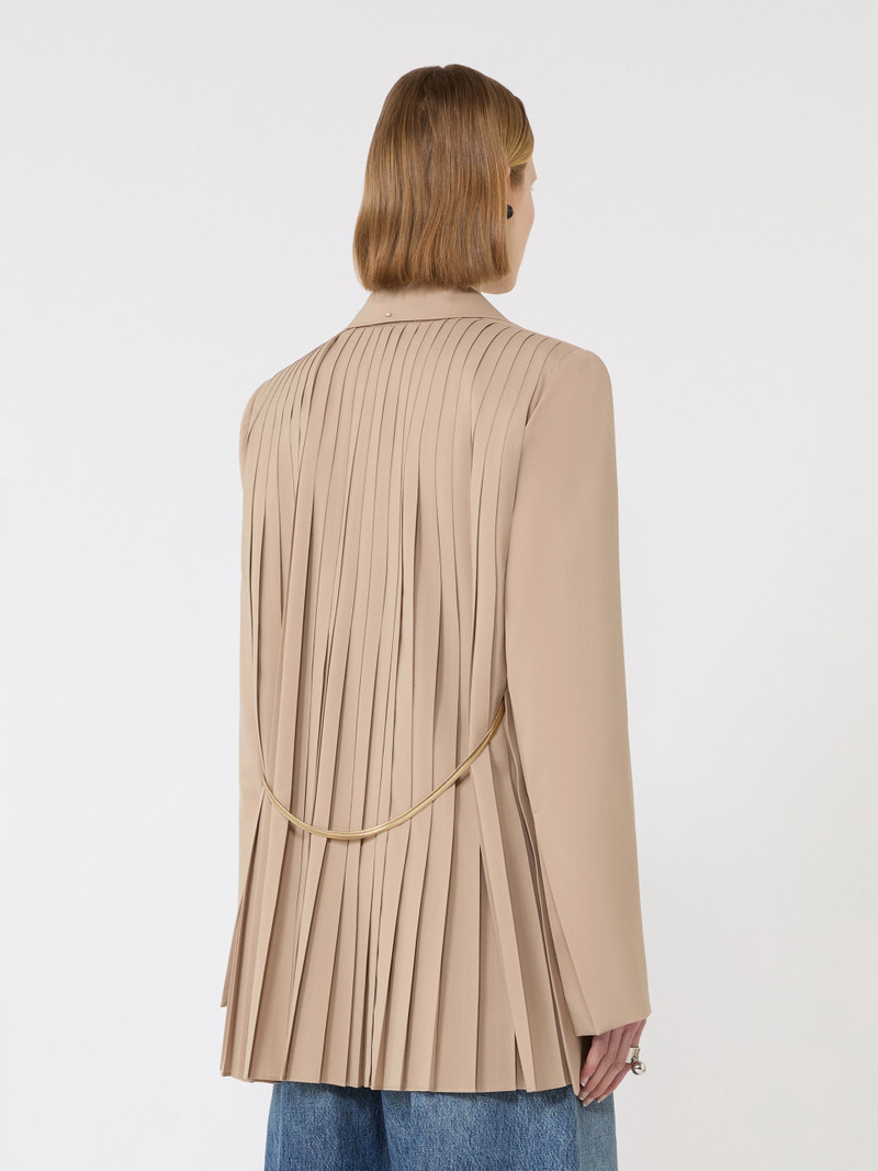 MELA Tailored wool blazer with pleated back - BEIGE 4