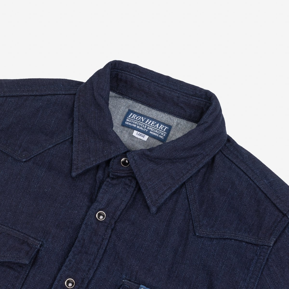 IHSH-347-IND 10oz Double Cloth Denim CPO Shirt - Indigo - 6