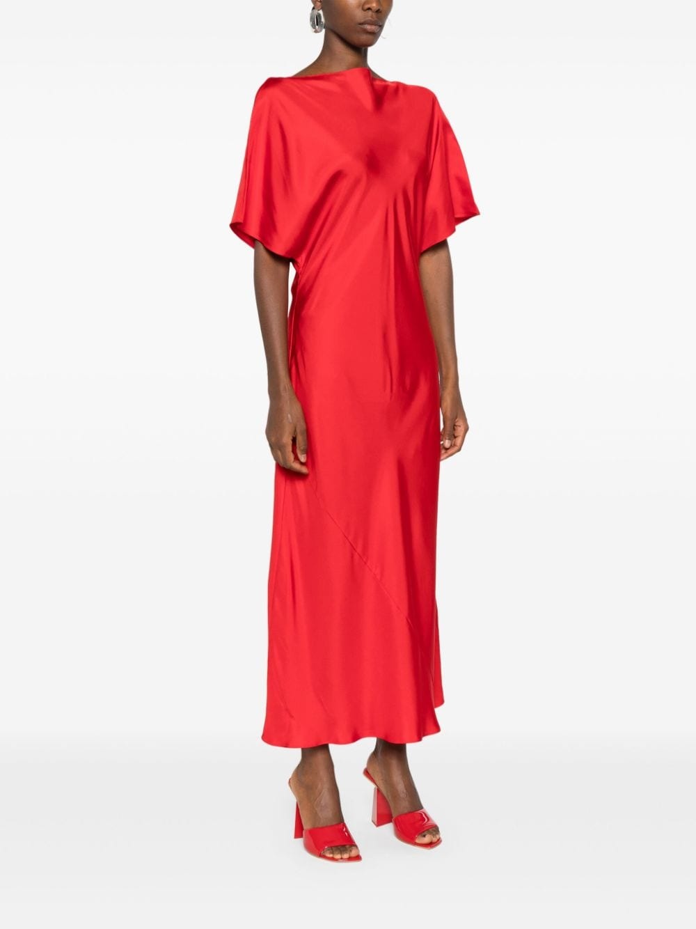 boat-neck silk maxi dress - 3