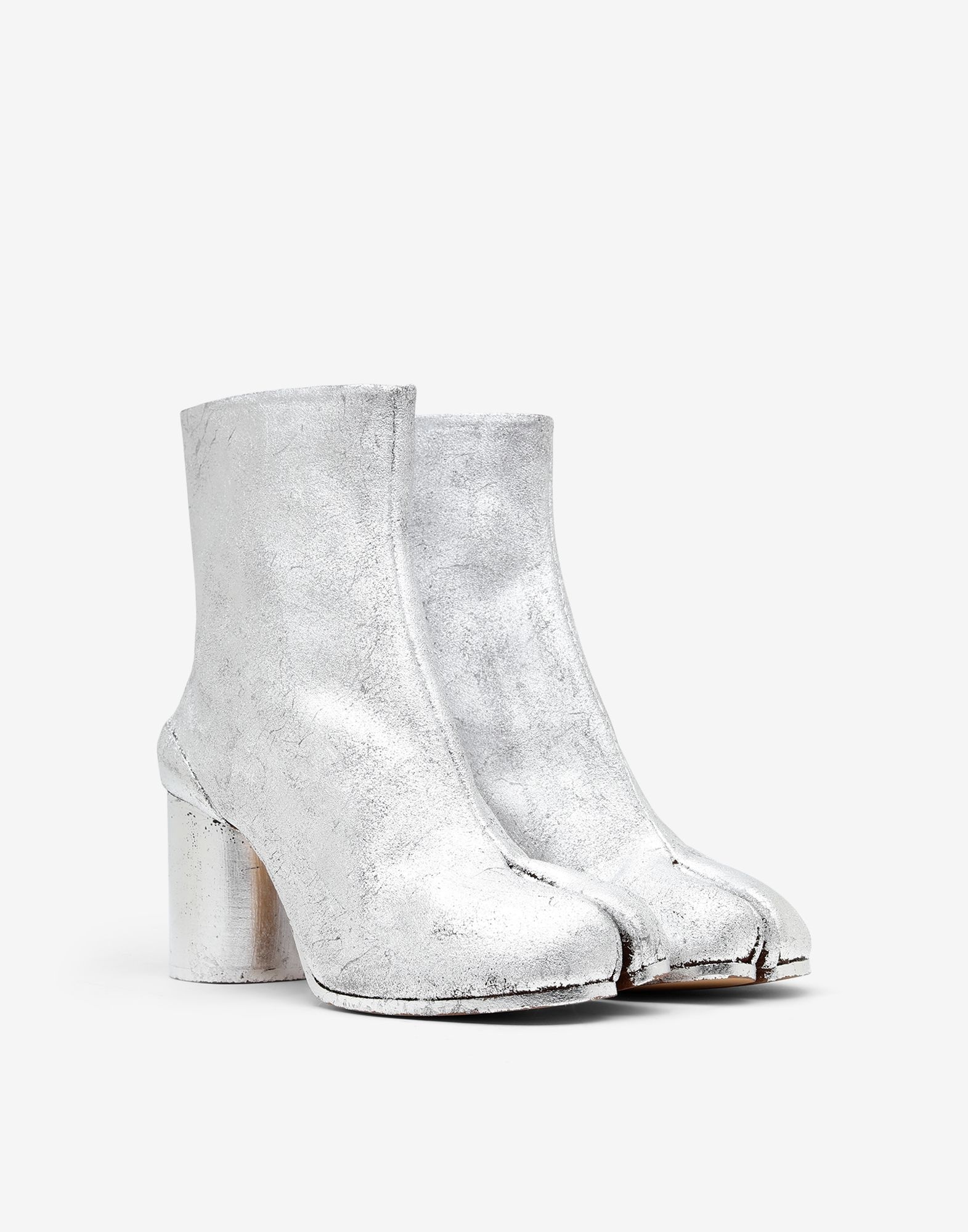 Tabi silver foil suede ankle boots - 2