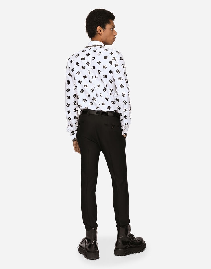 Cotton Martini-fit shirt with DG logo print - 2