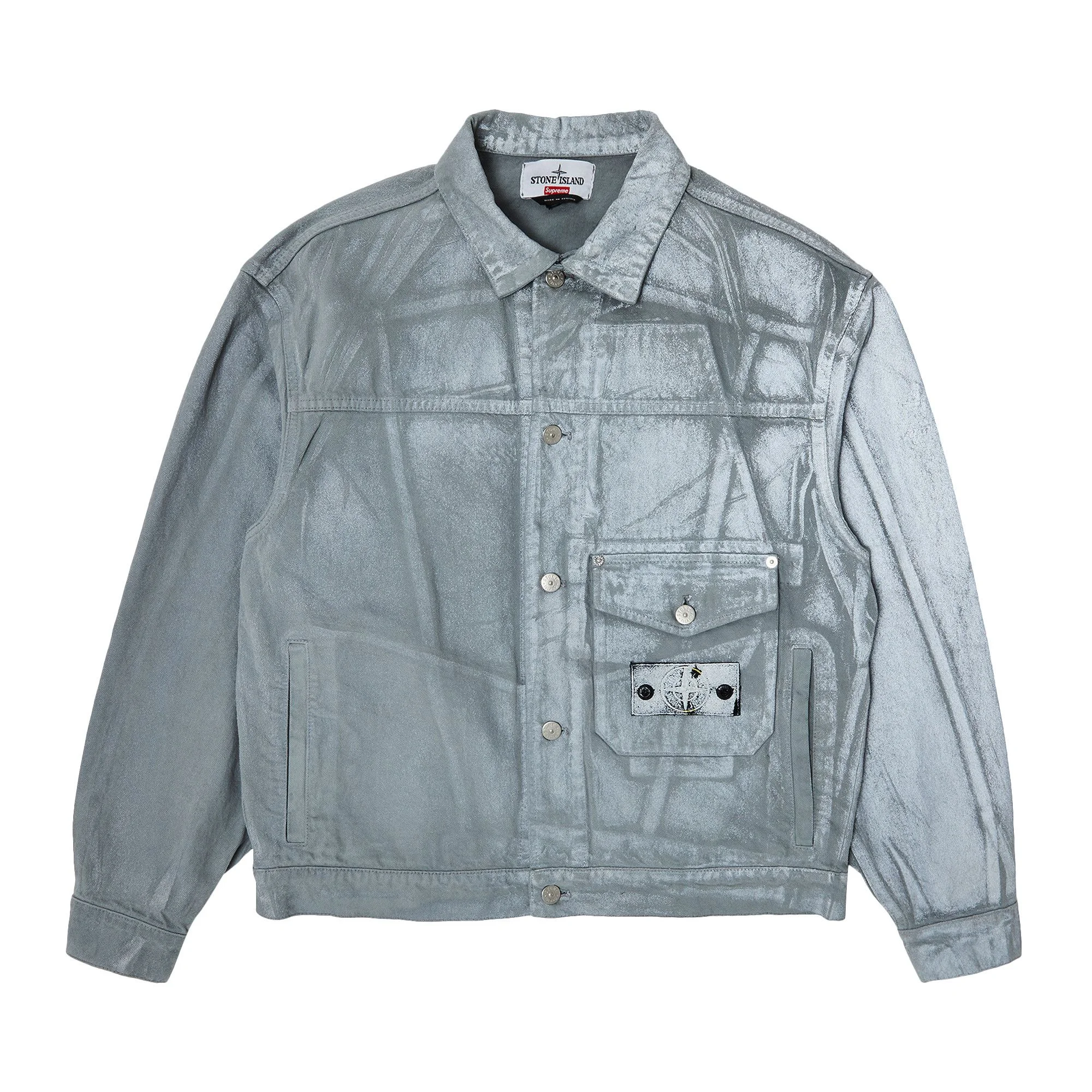 Supreme Supreme x Stone Island Denim Trucker Jacket 'Reflective