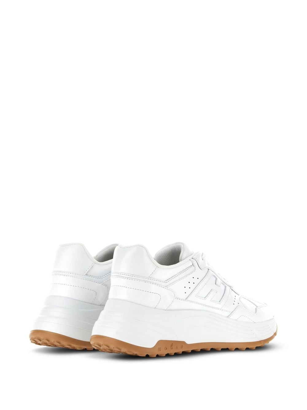 panelled leather sneakers - 3