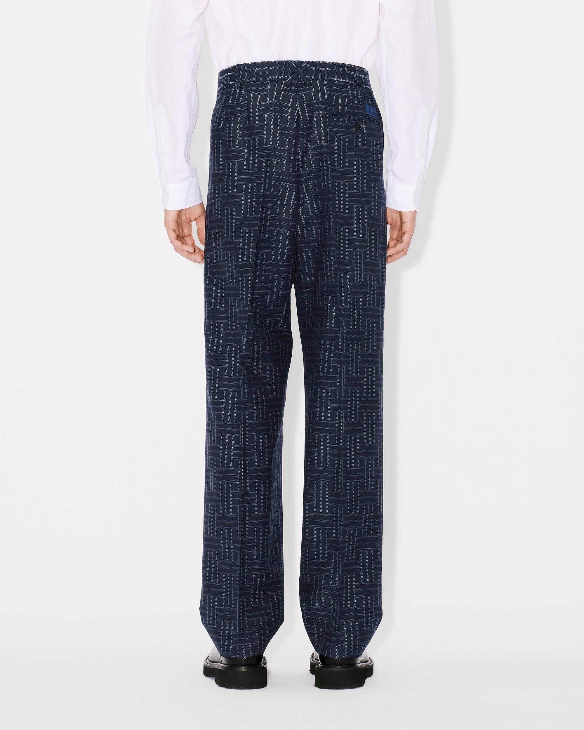 'KENZO Weave' pleated tailored wool pants - 5