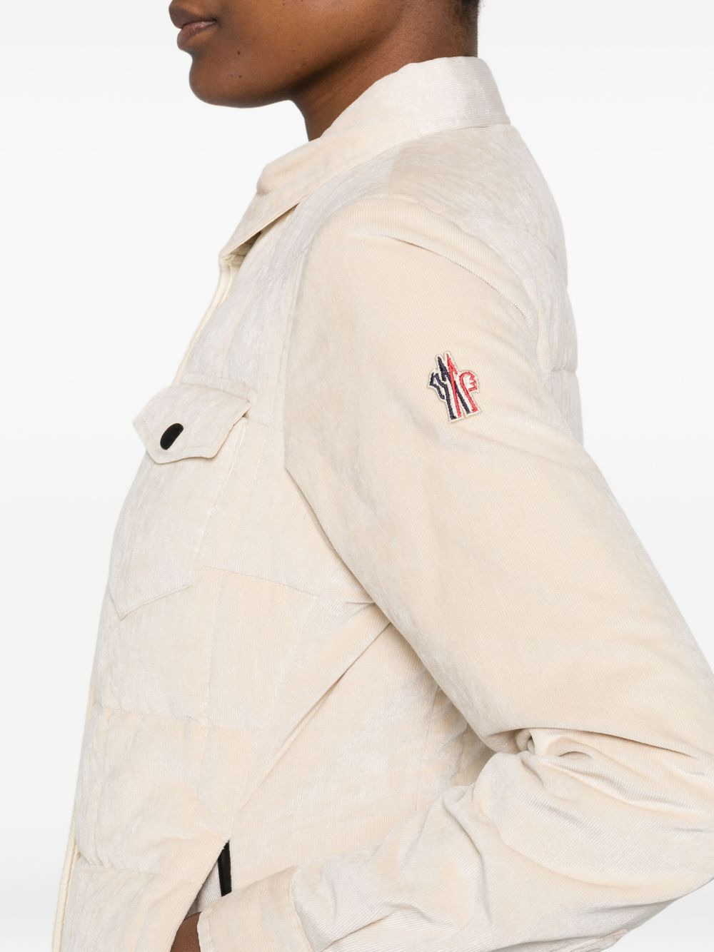 logo-patch quilted jacket - 5