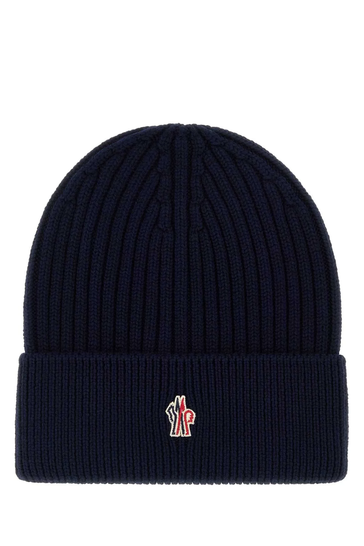 Moncler Grenoble Men Navy Blue Wool Beanie Hat - 1