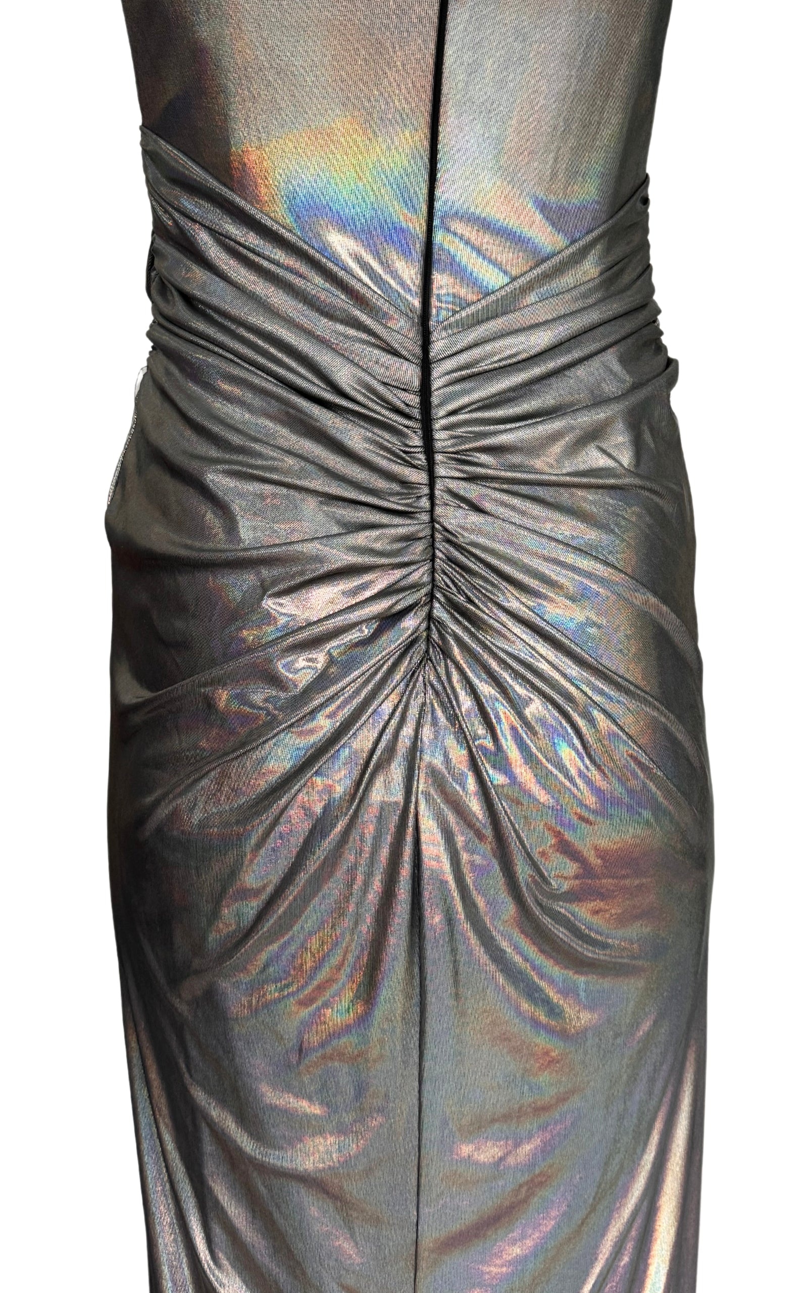 Cult Moda - Silver Metallic Cocktail Prom Dress - 11
