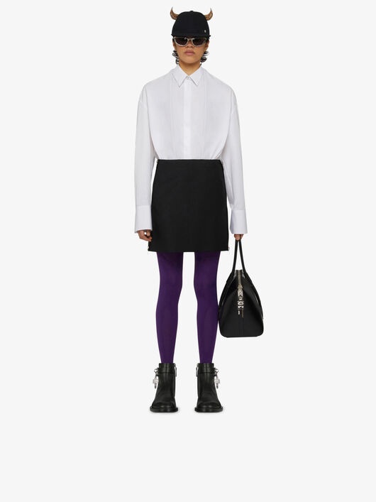 MINI SKIRT IN WOOL AND MOHAIR WITH ZIPS - 2