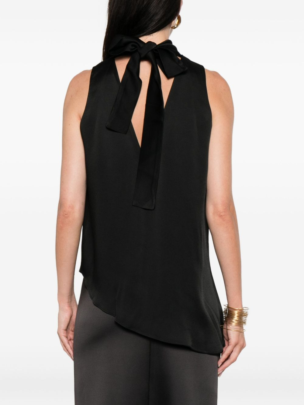 cowl-neck sleeveless blouse - 4