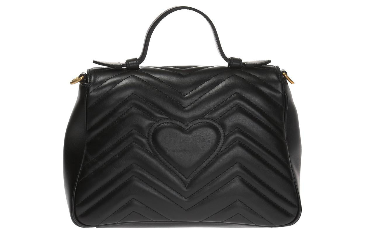 (WMNS) Gucci GG Marmont Series Bag Small-Size Black 498110-DTDIT-1000 - 3