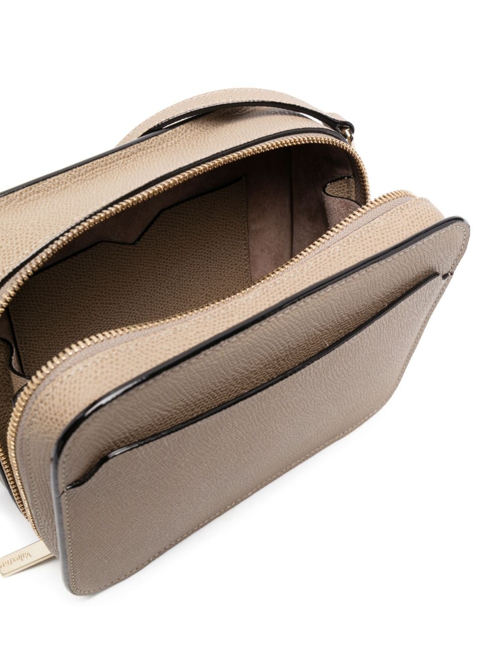 grained leather crossbody bag - 6
