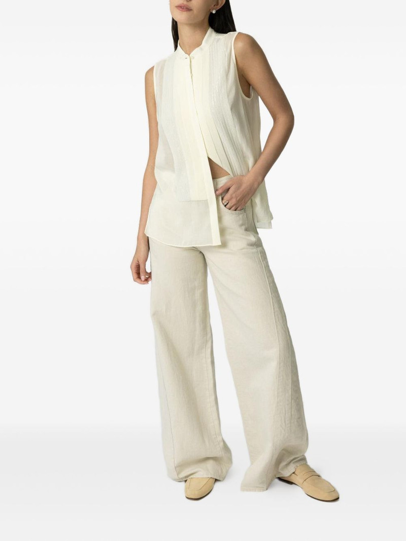 TWP Adele pleated sequin-embellished top outlook