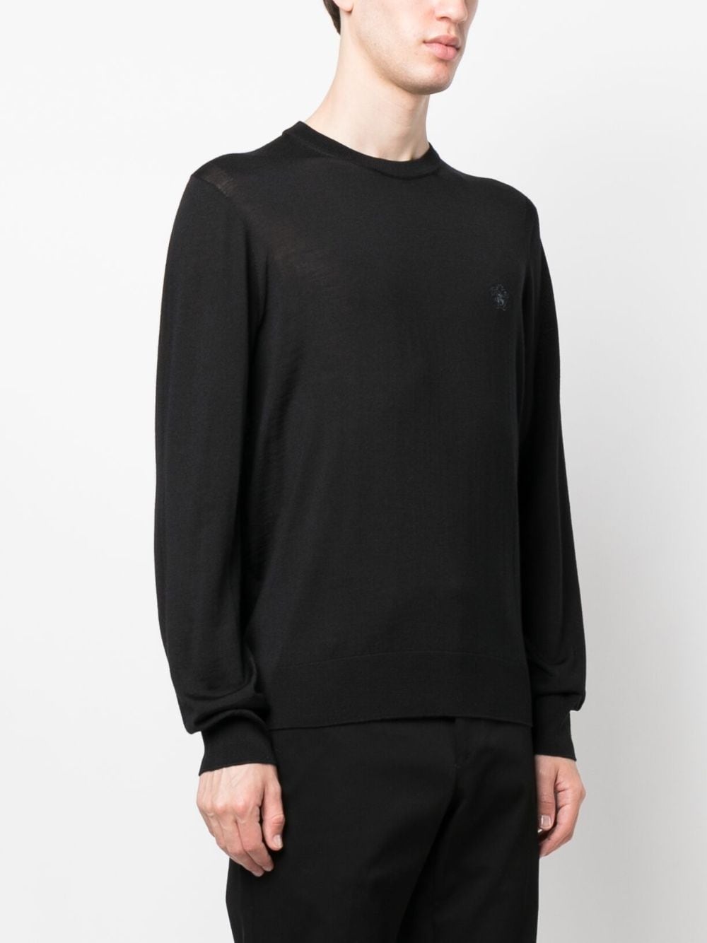 logo-embroidered knitted sweatshirt - 3