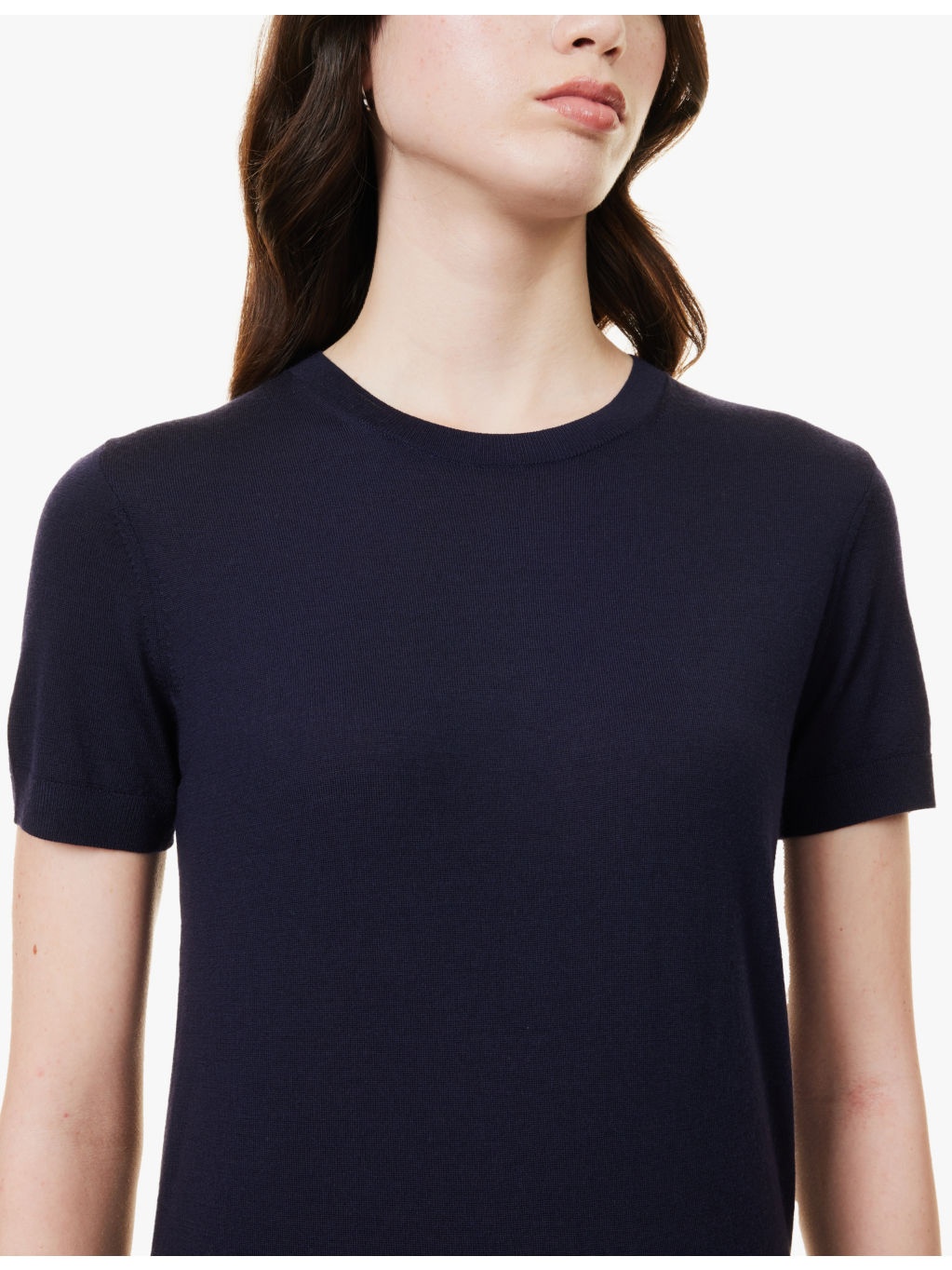 Round-neck ribbed wool-blend top - 5