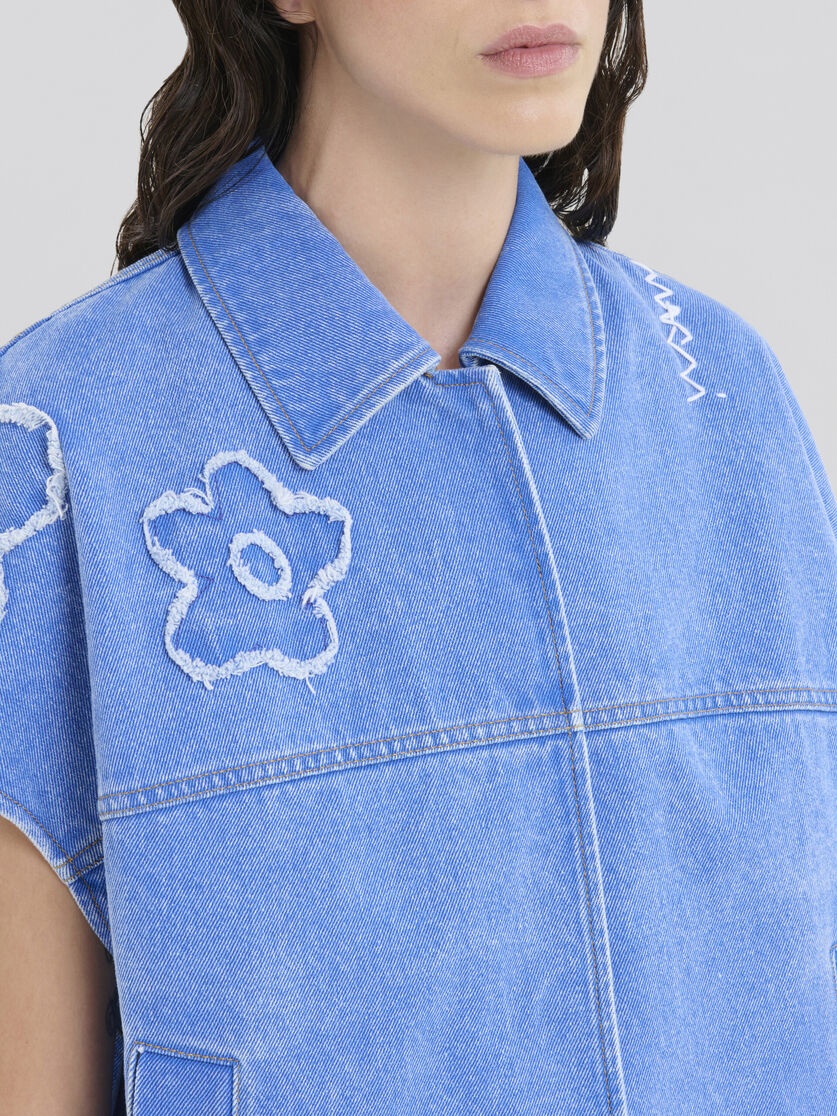 Marni LIGHT BLUE DENIM VEST WITH PATCH DETAILS | REVERSIBLE