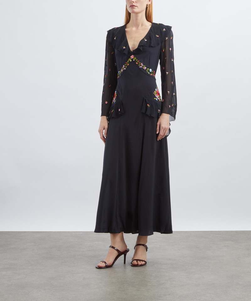 RIXO Cedar Silk Dress outlook