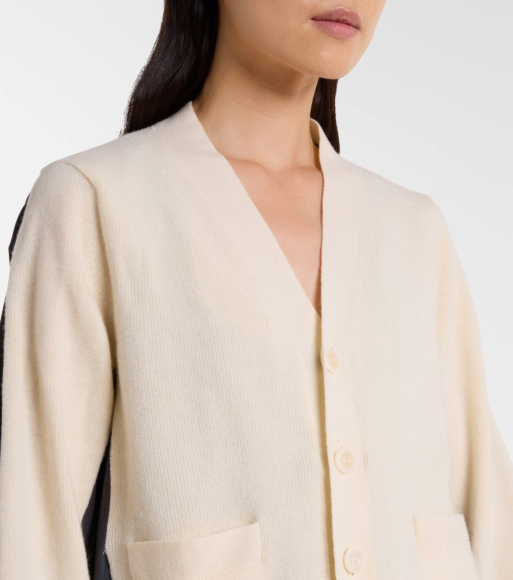Striped layered wool cardigan - 4