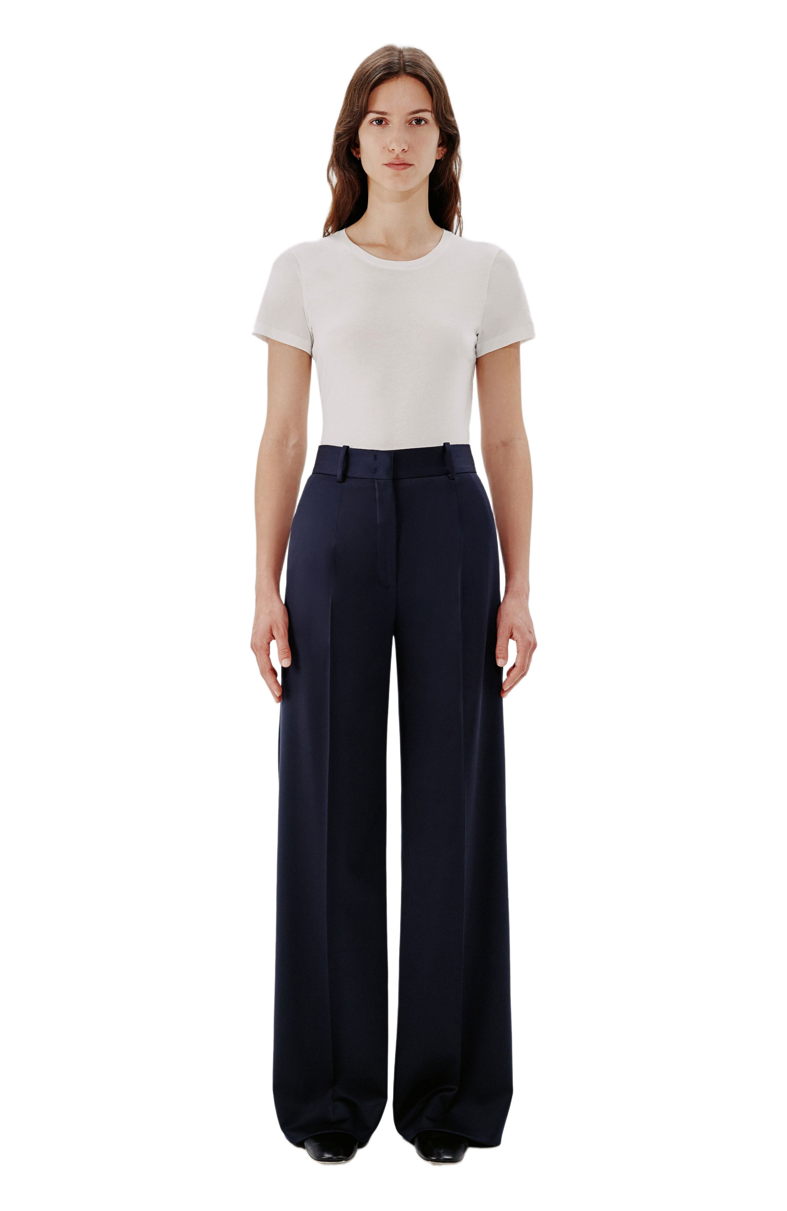 Another Tomorrow WIDE LEG SUIT PANT in Navy at Nordstrom - 1