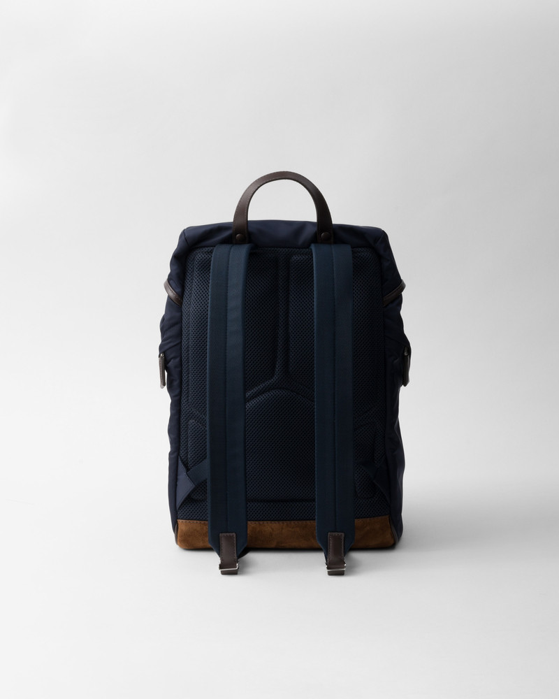 Re-Nylon and leather backpack 4