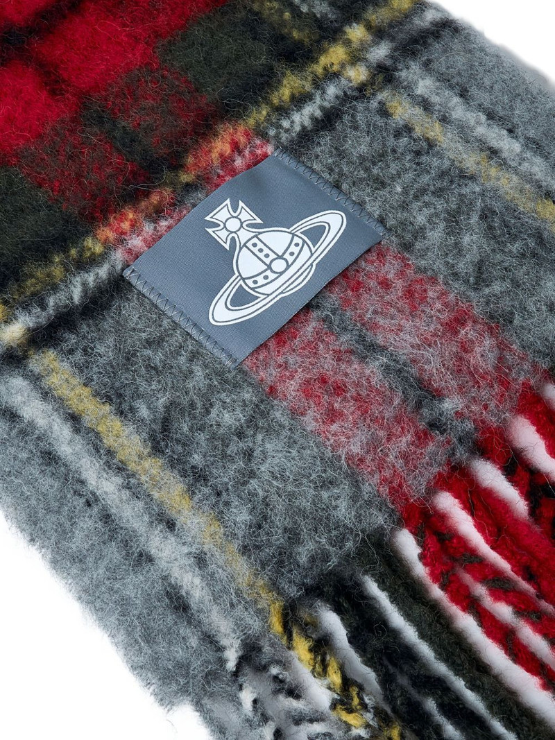 logo-patch plaid scarf 4