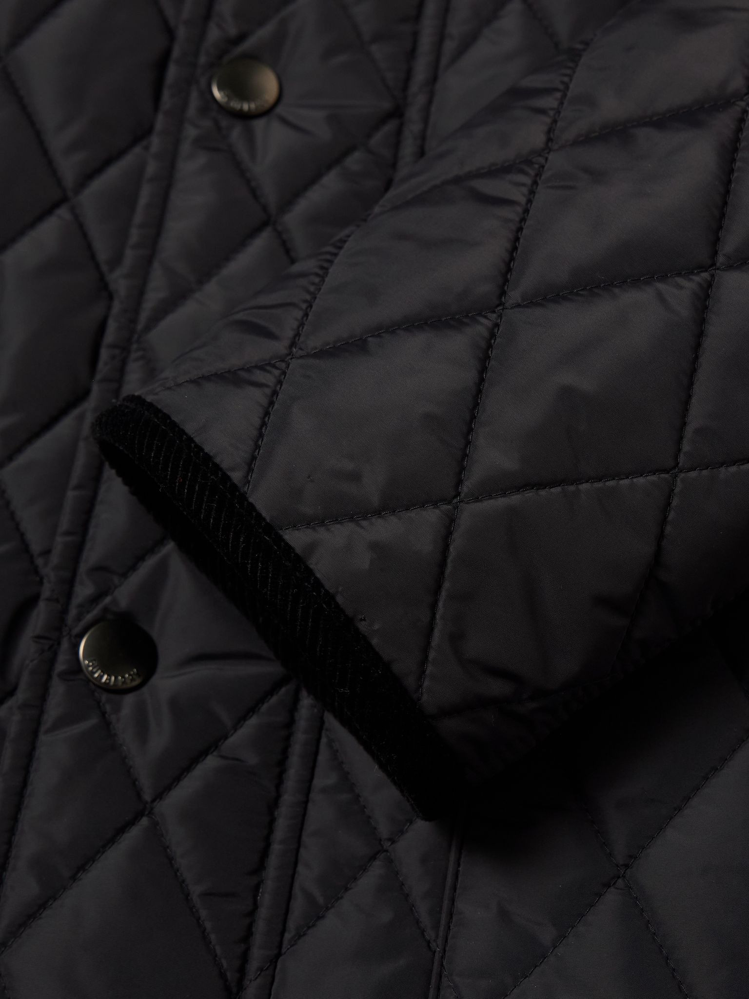 Corduroy-Trimmed Quilted Nylon Barn Jacket Black - 5