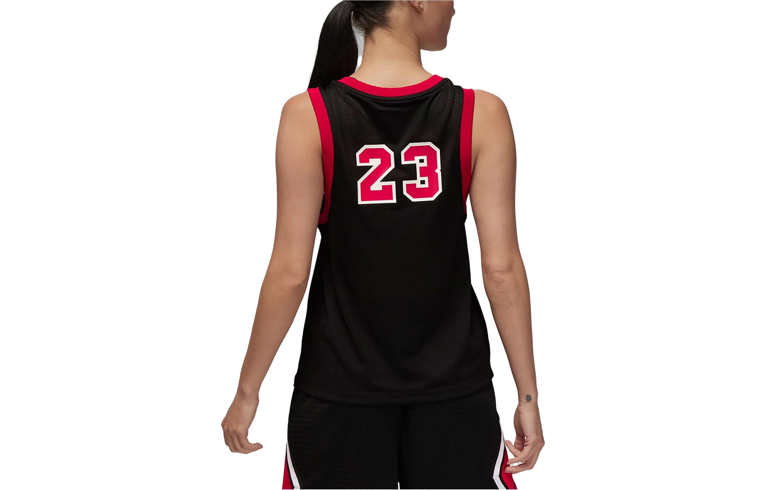 (WMNS) Nike Jordan basketball jersey 'Black/Red' DZ3370-010 - 2