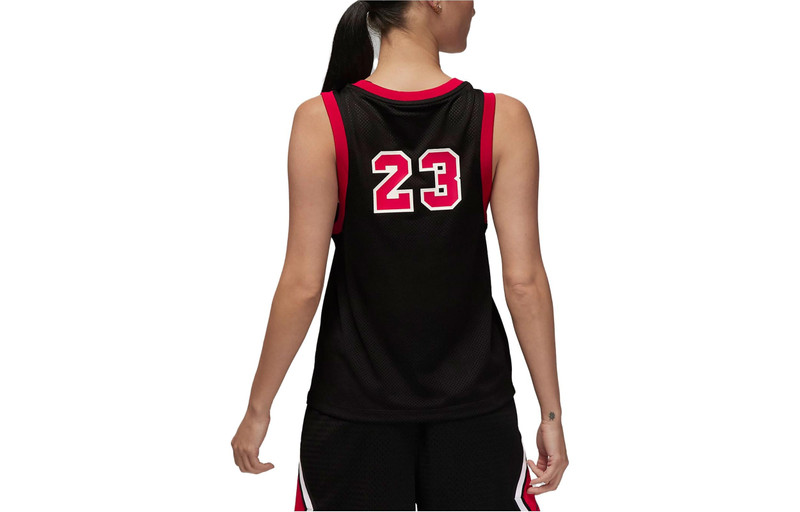 Jordan (WMNS) Nike Jordan basketball jersey 'Black/Red' DZ3370-010 outlook