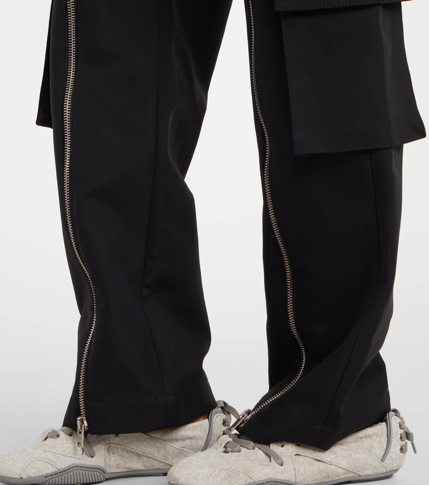 Layered mid-rise cotton satin pants - 5