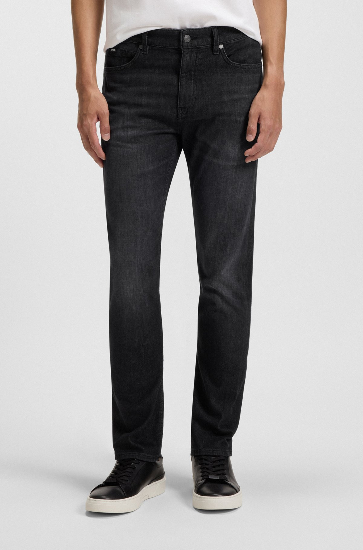 DELAWARE SLIM-FIT JEANS IN BLACK ITALIAN-MADE DENIM - 2