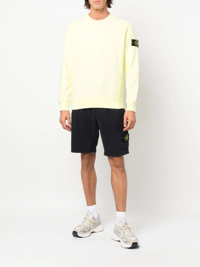 Stone Island logo-patch cotton track shorts outlook