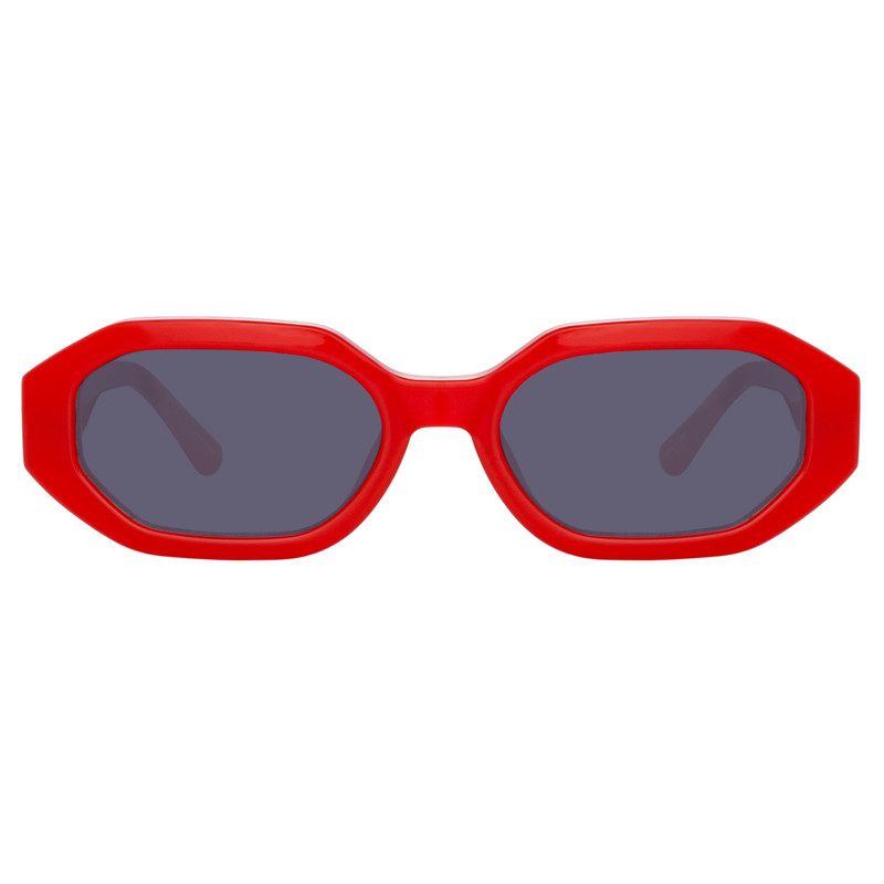THE ATTICO IRENE ANGULAR SUNGLASSES IN RED - 1