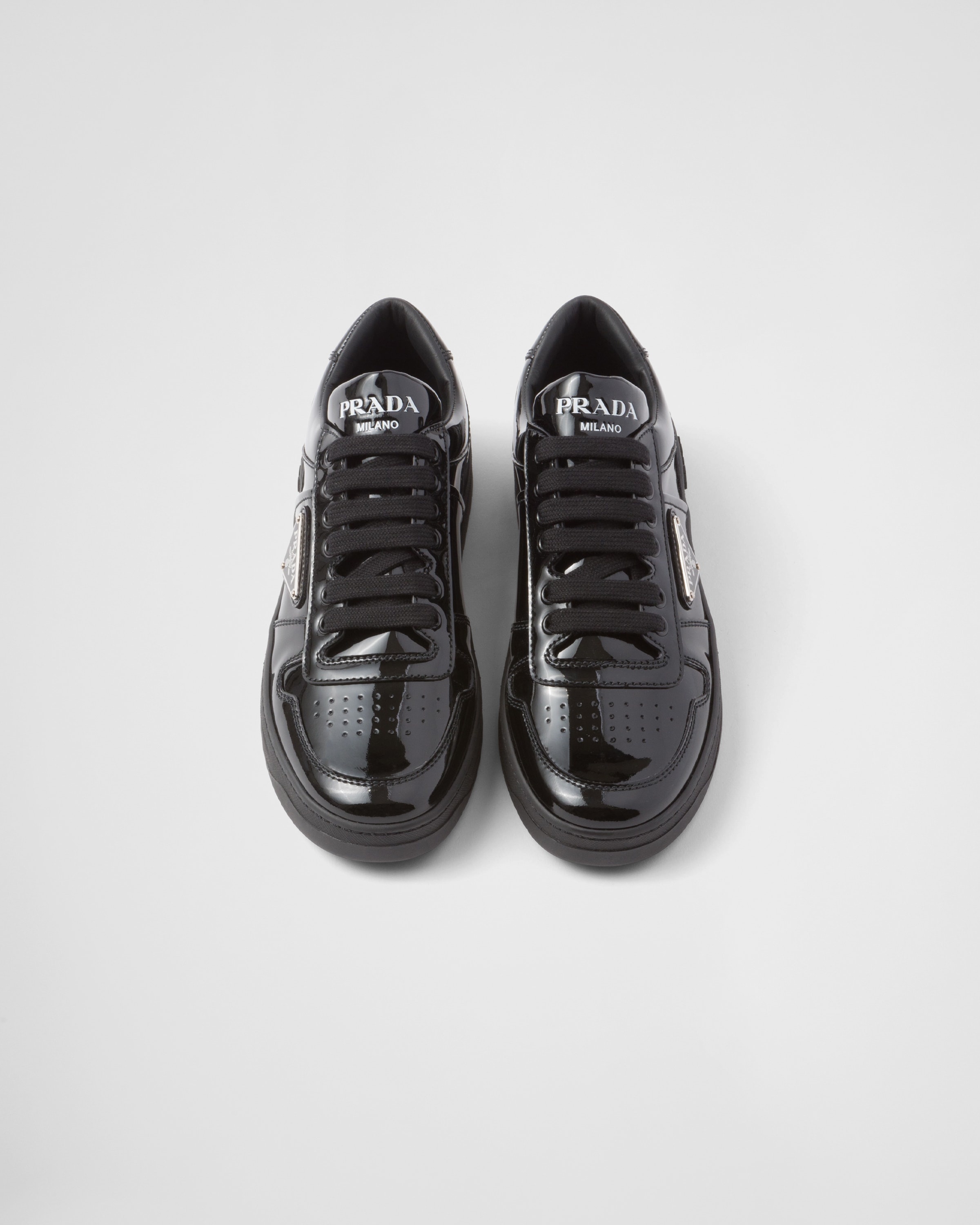 スニーカー PRADA | Downtown patent leather sneakers 2EE364_069_F0591 Buy Prada Downtown Leather 'Black Patent' - 2EE364 069 F0002