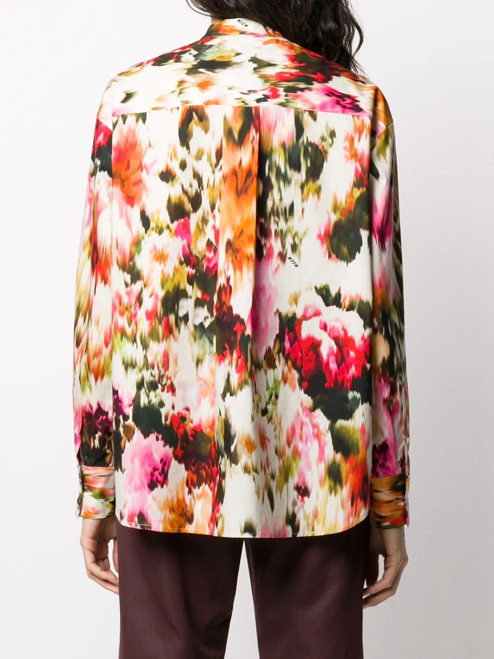 abstract floral print shirt - 4