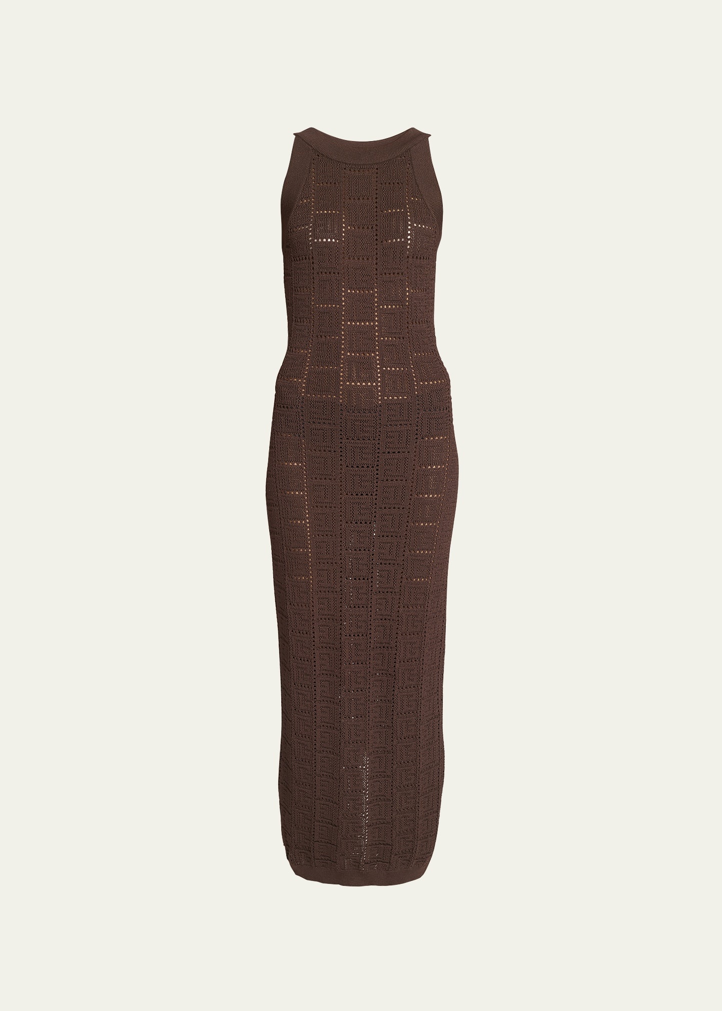 Monogram Pointelle Knit Sleeveless Maxi Dress - 2