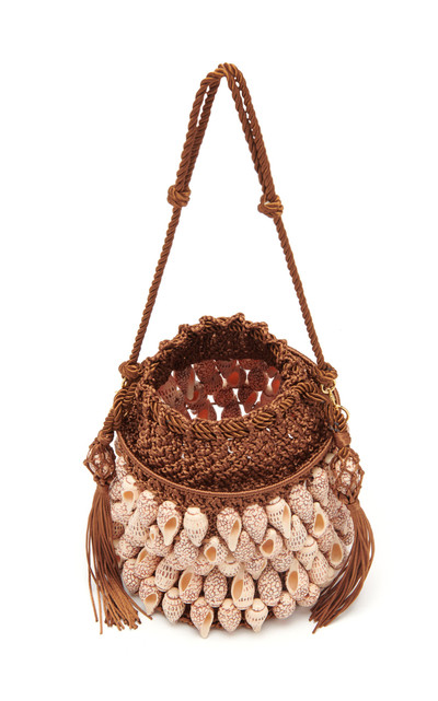 ULLA JOHNSON Nadia Seashell Bucket Bag neutral outlook