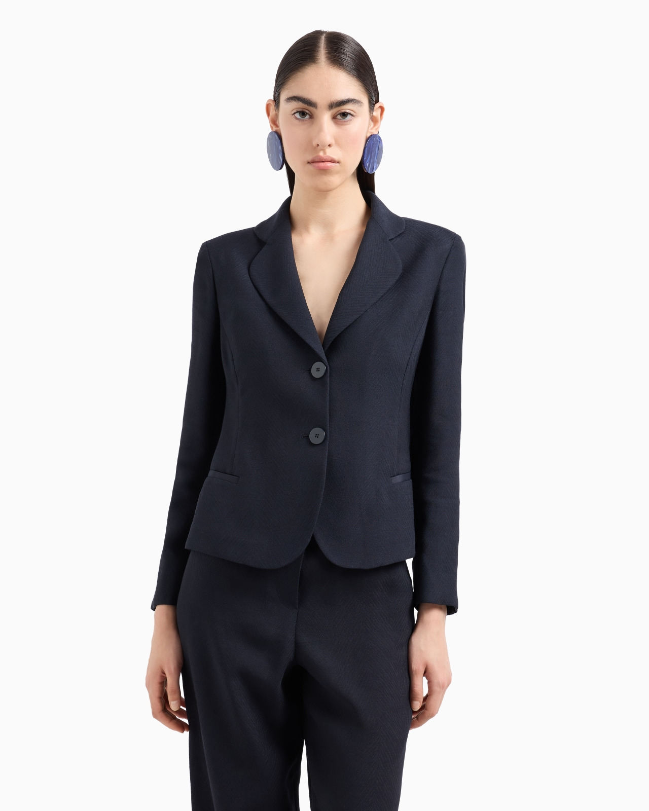 Icon single-breasted jacket in a chevron virgin-wool blend - 2
