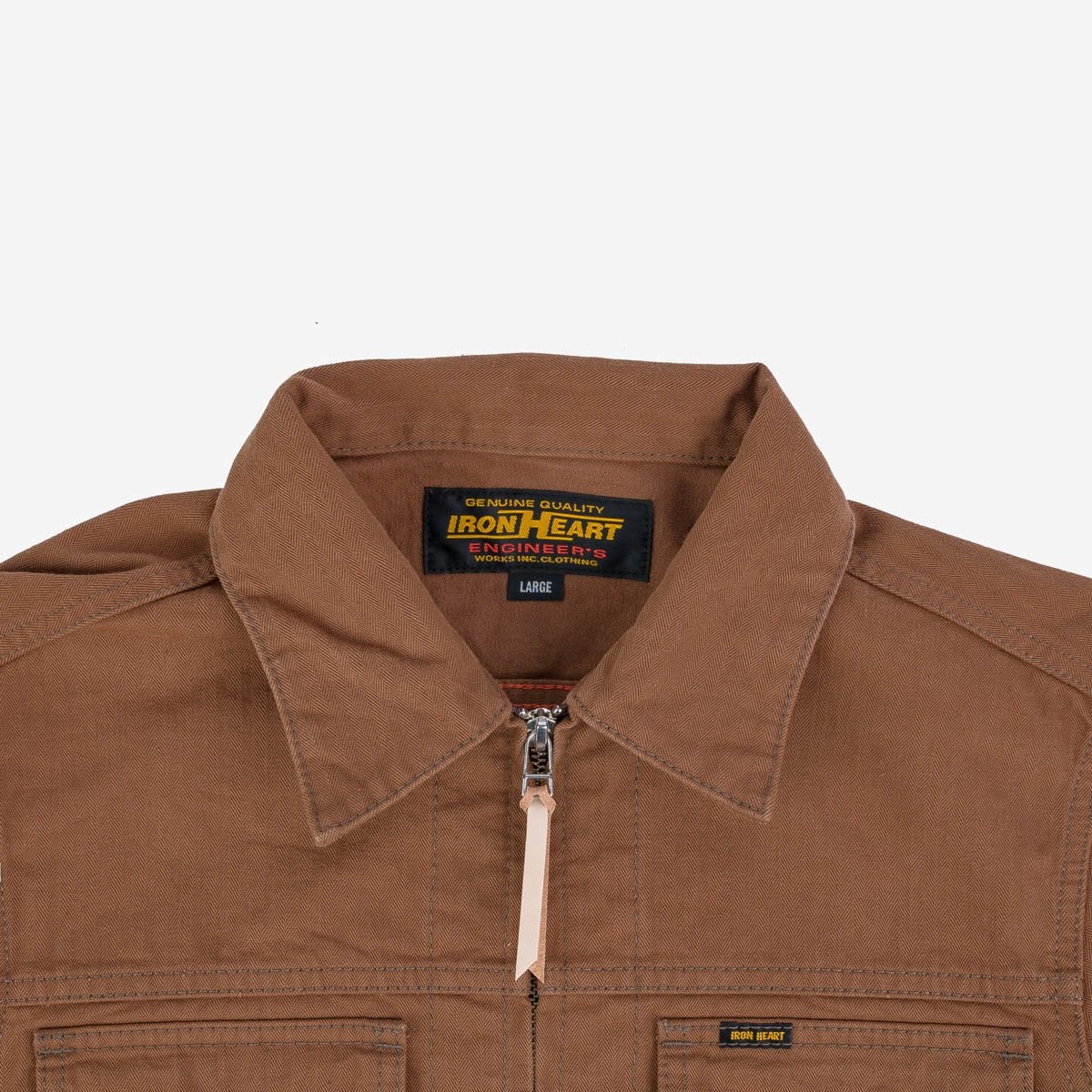 IHJ-124-BRN 10oz Herringbone Work Jacket - Brown - 8
