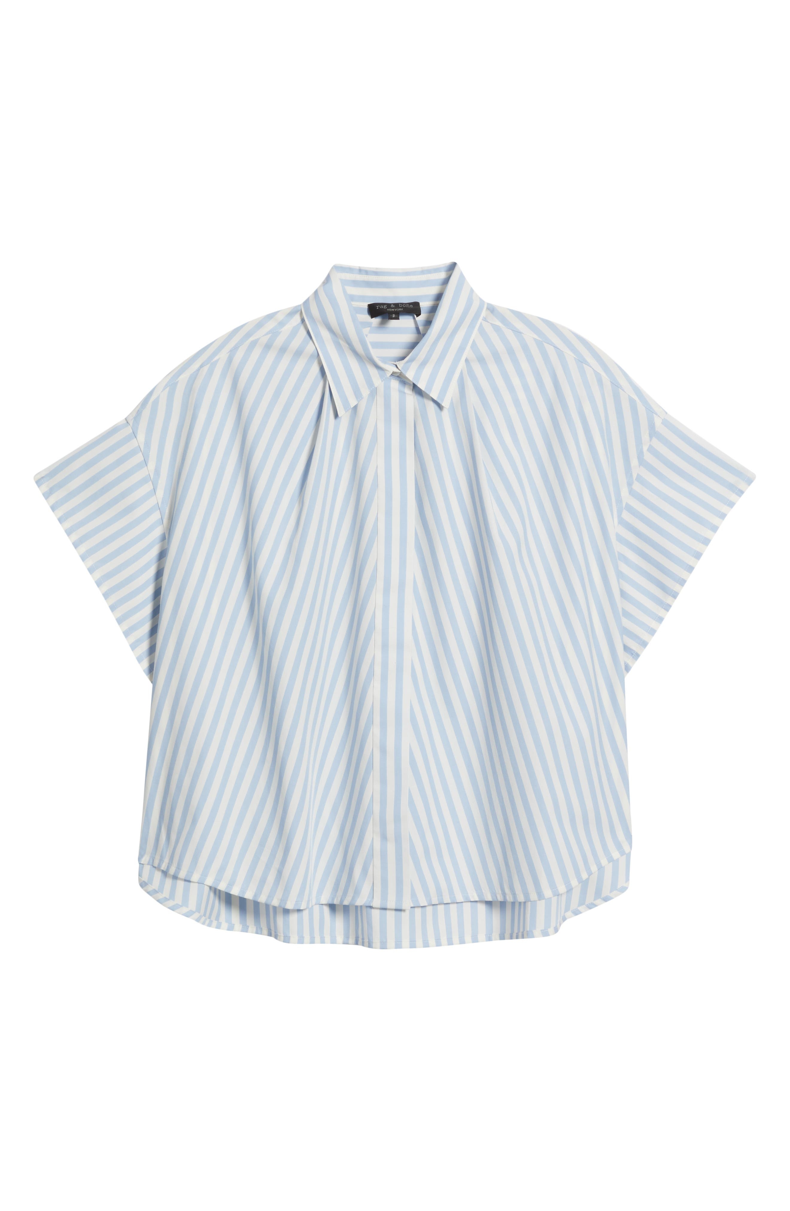 rag & bone Martha Poplin Shirt in Blue Stripe at Nordstrom - 5