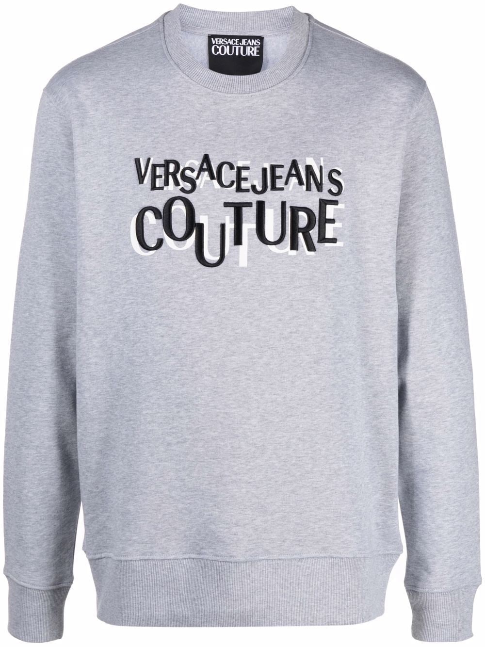 embroidered logo cotton sweatshirt - 1