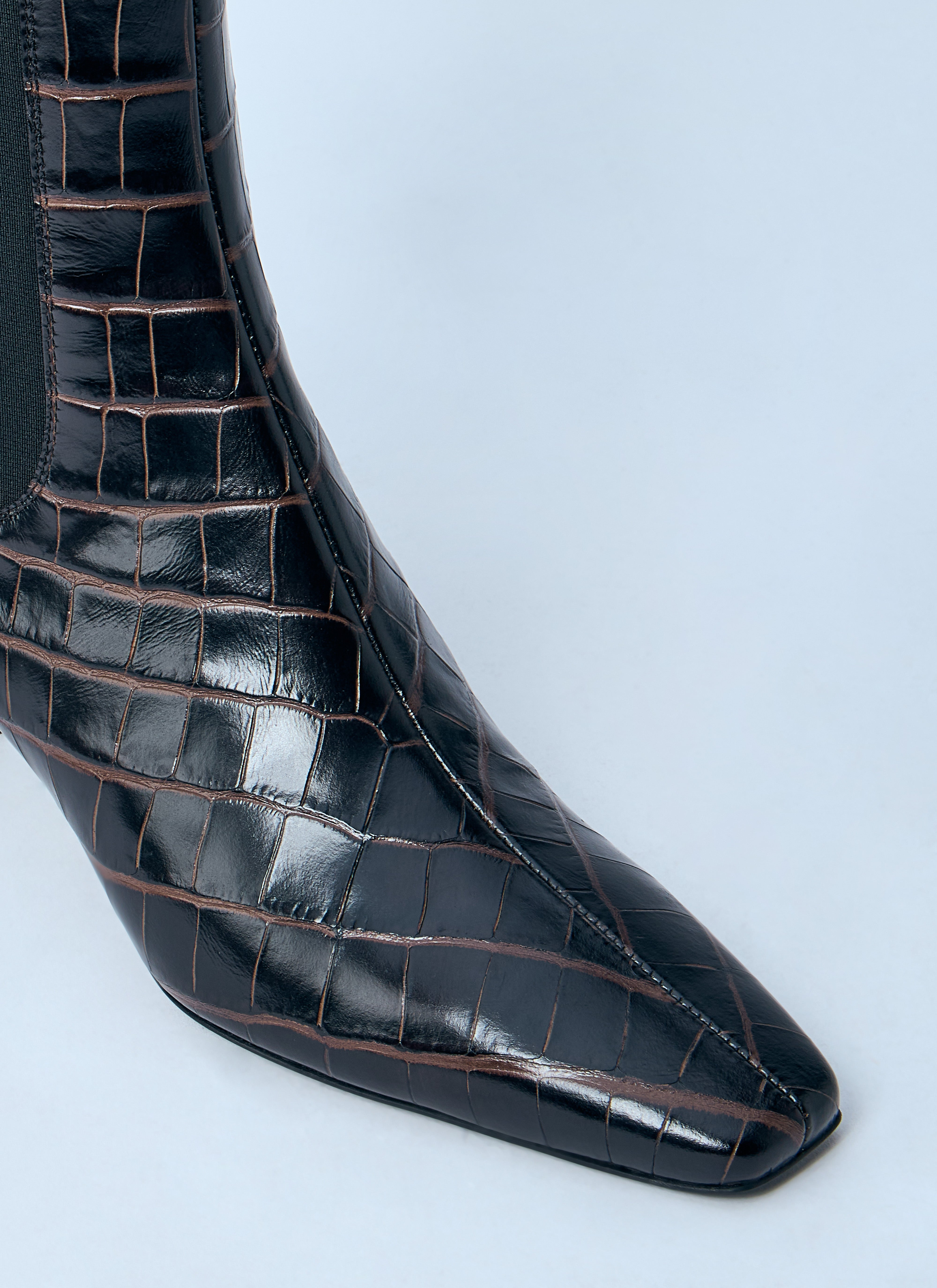 Toteme Women Croc-Embossed Leather Boots - 3