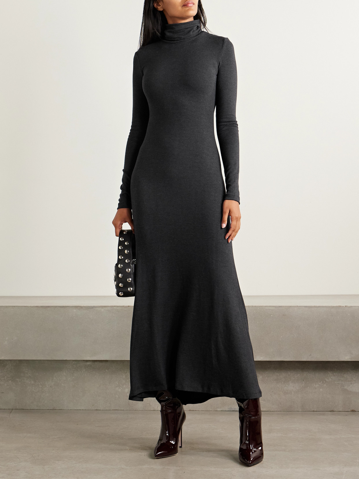 Vanya Modal-blend Jersey Turtleneck Maxi Dress - 2