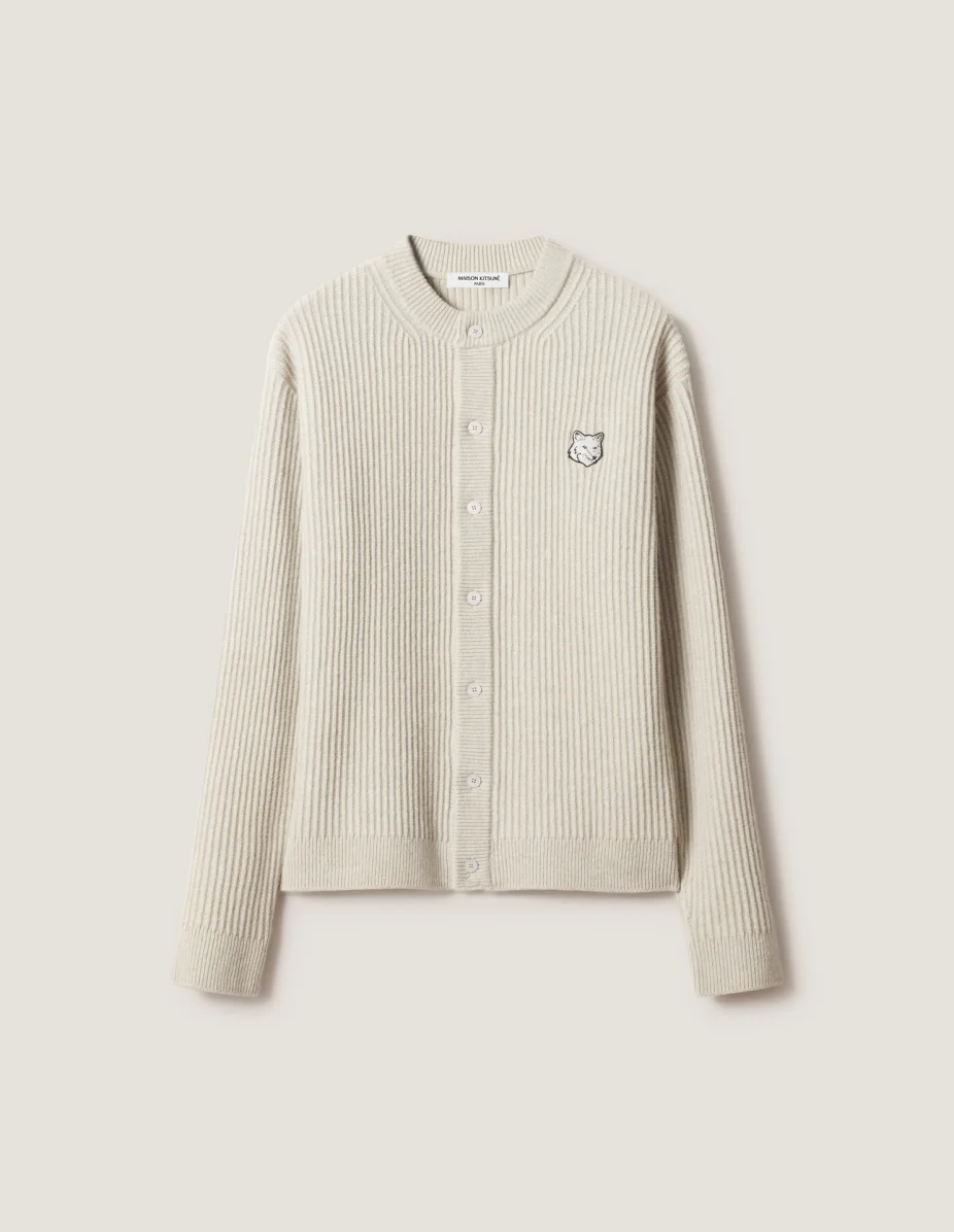 FOX HEAD RIBBED REGULAR CARDIGAN - 1