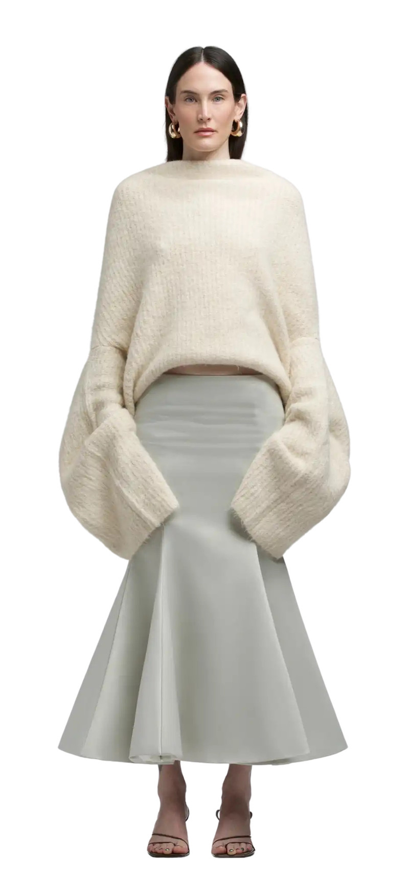 entire studios BURGEON SKIRT IVORY SATEEN outlook