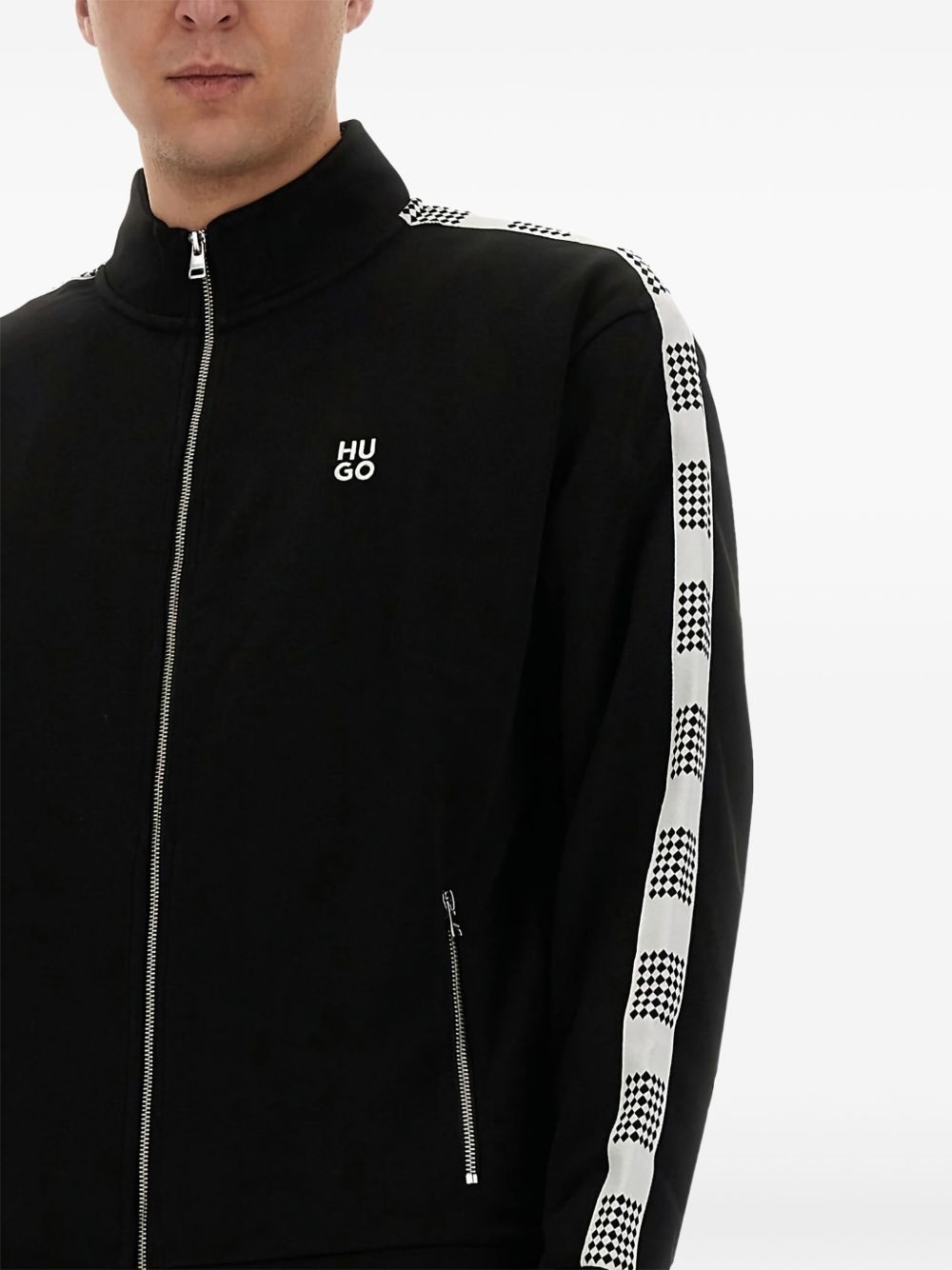 panelled zip-up jacket - 4